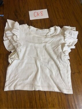 Women’s White Ruffle Sleeve Tank Top